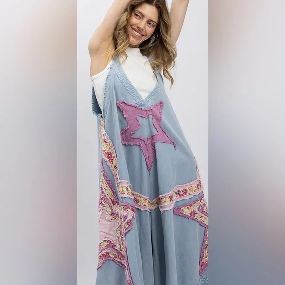 Patchwork Jumpsuit Star - Picture 3 of 3